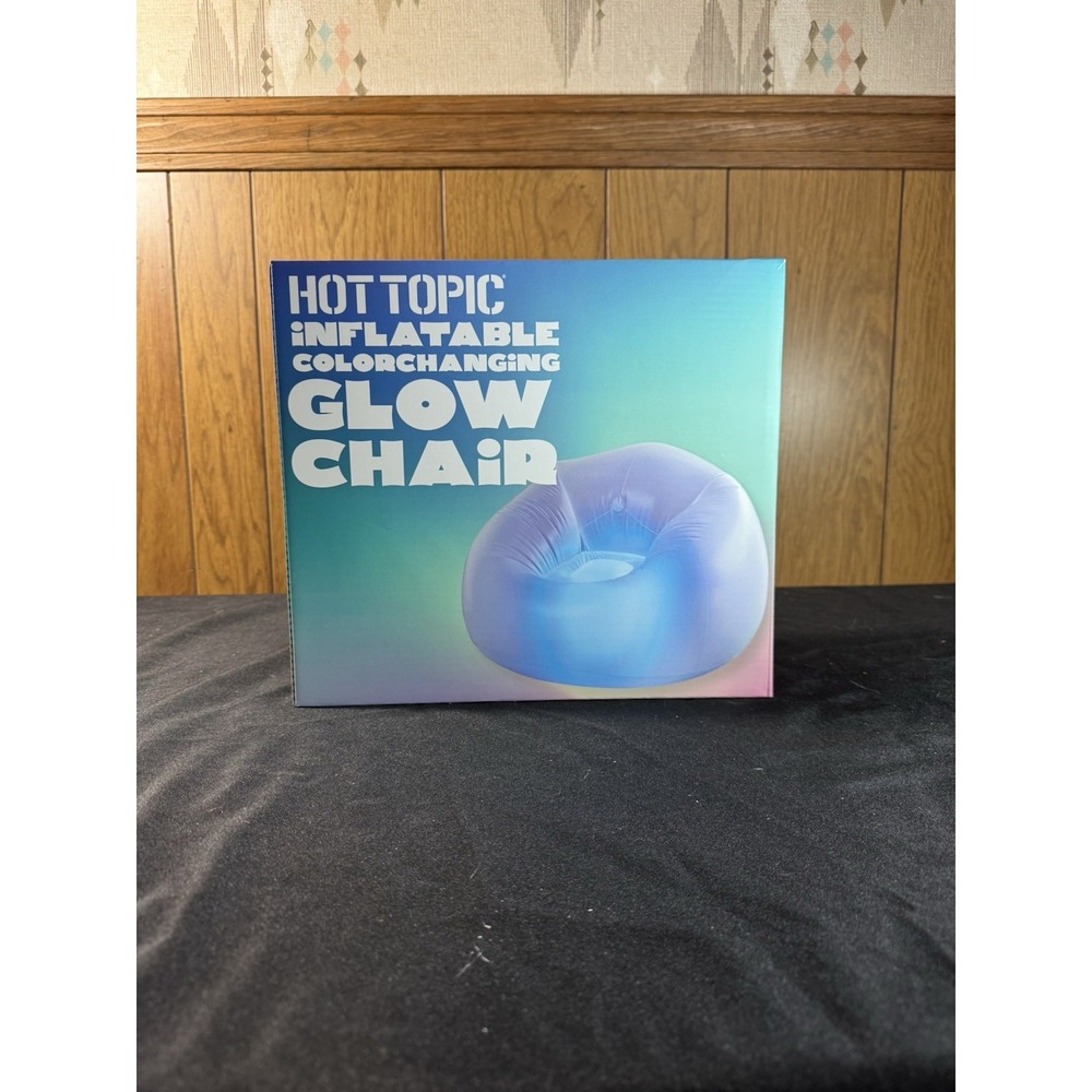 Hot Topic Inflatable Colorchanging Glow Chair NEW